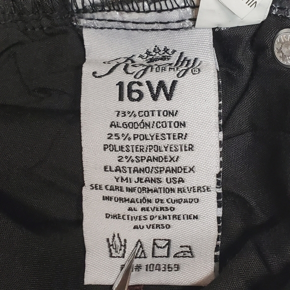 Royalty For Me Black High Rise Cuffed Ankle Jeans 16W - Picture 11 of 13